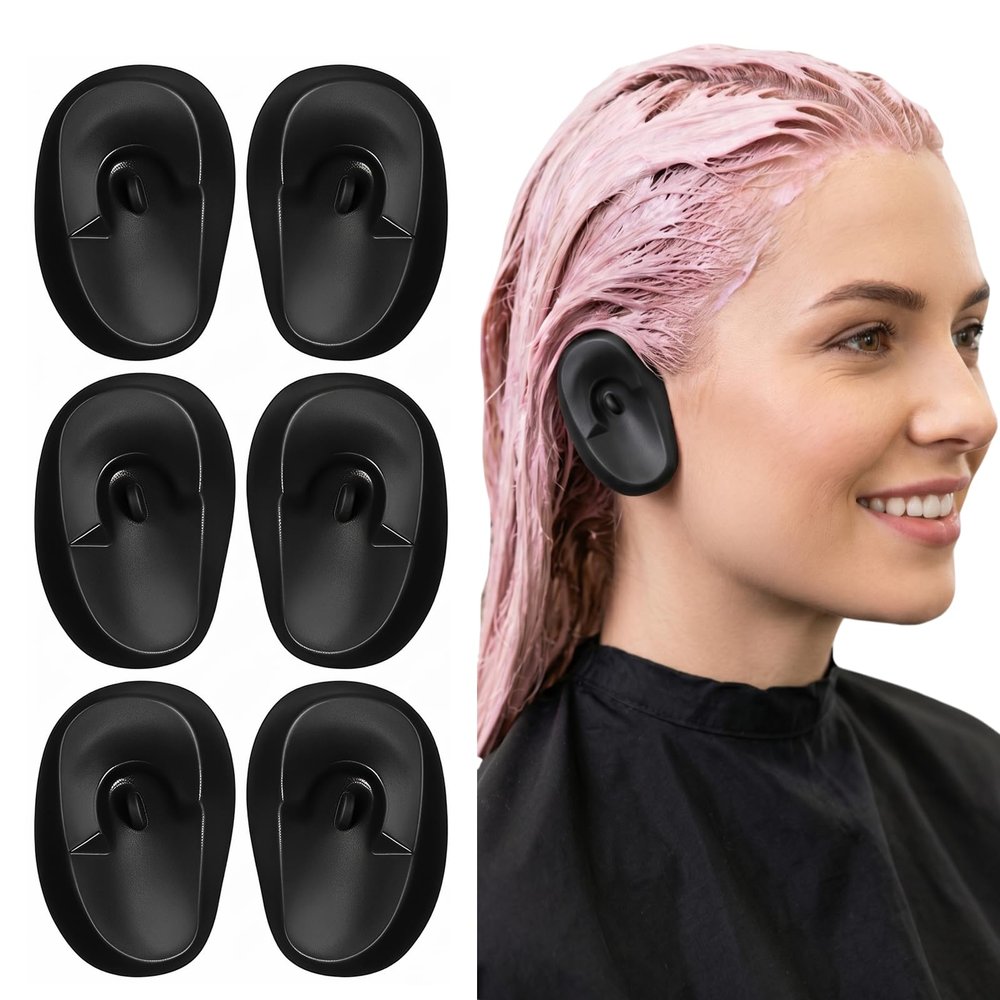 KALLORY 10PCS Ear Covers for Hair Dye, Silicone Ear Heat Protector for Heat Styling and Dryer, Reusable Ear Covers Caps for Salon and Home