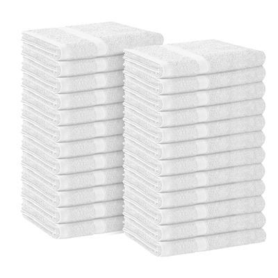Avalon Towels Salon Towel - White Hand Towels Bulk Pack of 24 - 100% Cotton Absorbent Spa, Facial & Gym Towel for Working Out - 16x27 Inches (Not Bleach Proof)