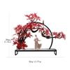 UNNS Small Bonsai Artificial Tree Decoration Artificial Red Maple Leaf Ceramic Statue of Little Monk Rockery Bonsai of Welcome Pine in Zen Living Room Artificial Potted Plants view 2