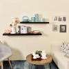 36 Inches Length Floating Shelves, Wall Shelf Set of 2, 12 inches Deep Hanging Shelf with Invisible Brackets, for Bathroom, Bedroom, Toilet, Kitchen, Office, Living Room Decor, Espresso Shelf view 2
