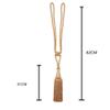 1Piece Hanging Ball Curtain Tieback Braided Tassels Window Drape Holdback Buckle Barley Ball Binding Rope Curtains Holder Tie,Black,2Pcs view 2
