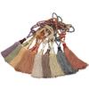 1Piece Hanging Ball Curtain Tieback Braided Tassels Window Drape Holdback Buckle Barley Ball Binding Rope Curtains Holder Tie,Black,2Pcs view 4