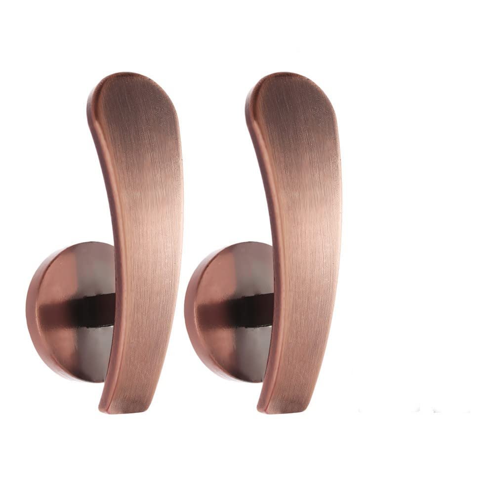 2PCS Wall Mounted Retro Metal Curtain Holder Holdback with 2pcs Tie Back Wall Hanger Hold Home Decor Curtain Accessories,Rose Gold,1 Pair(2 Pcs)