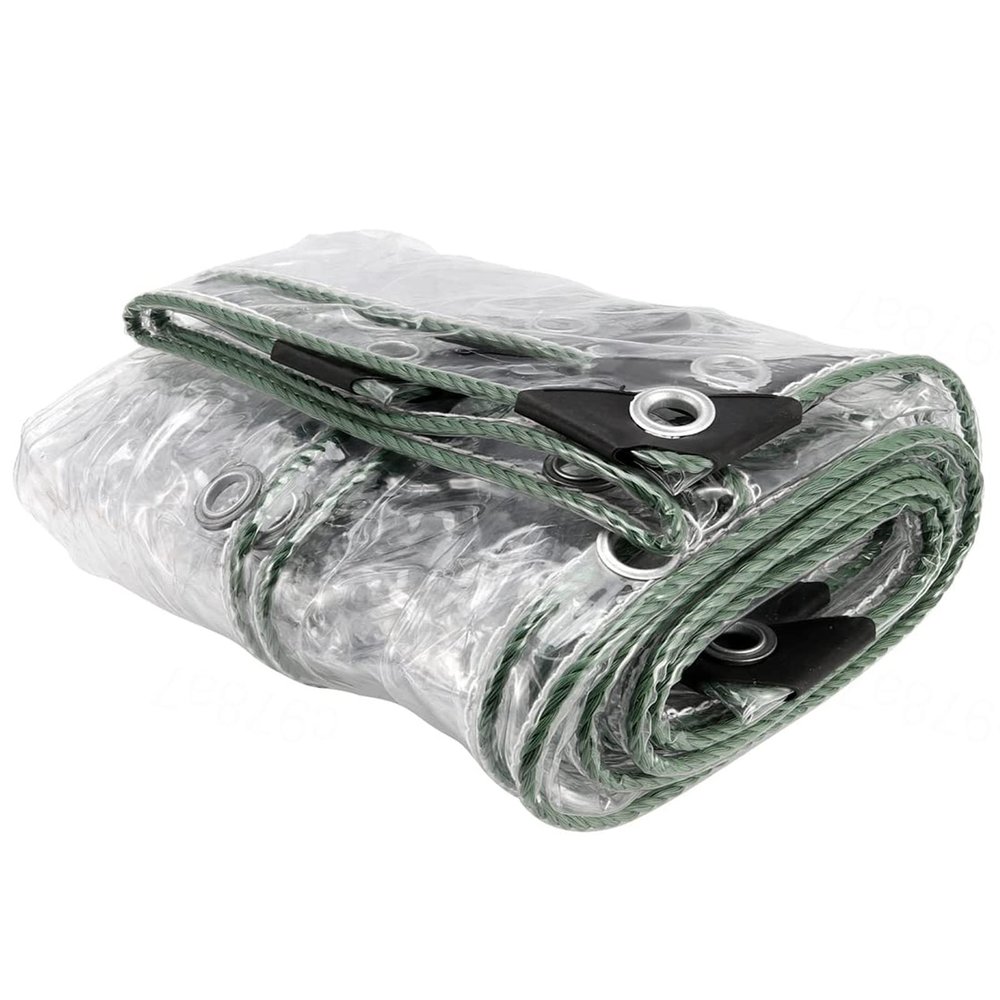 Xrdbfd Transparent Waterproof Tarpaulin with Eyelets, PVC Rainproof Tarp Curtain, 365g/m Heavy Duty Tarpaulin, for Plant Canopy/Greenhouse/Garden, Multipurpose Tarpaulin,clear-1x4m/3.3 * 13.1ft