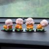 4pcs Little Monks Statue, Cute Baby Childhood Monks Figure, Miniature Lotus Leaf Buddha Monk Statue for Home Car Office Decor (Yellow) view 3