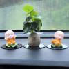 4pcs Little Monks Statue, Cute Baby Childhood Monks Figure, Miniature Lotus Leaf Buddha Monk Statue for Home Car Office Decor (Yellow) view 4