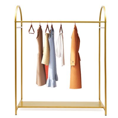 Clothing Garment Rack Metal Cloth Hanger Rack Stand Freestanding Closet Organizer and Storage Clothes Rack Closet Garments Shelf Clothes Drying Rack with Lower Storage Shelf for Boxes Shoes Boots