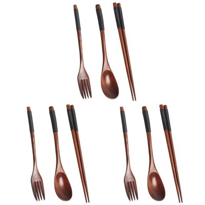 3sets Travel Cutlery Serving Spoons Eco-friendly Camping Food Utensils Compact for Hiking Outdoor Activities