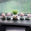 4pcs Little Monks Statue, Cute Baby Childhood Monks Figure, Miniature Lotus Leaf Buddha Monk Statue for Home Car Office Decor (Gray) view 3