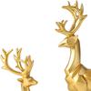 1 Pair Resin Sitting Standing Deer Statues Nordic Style Elk Figurine Deer Sculpture for Christmas Home Office Tabletop Decoration - Golden view 2