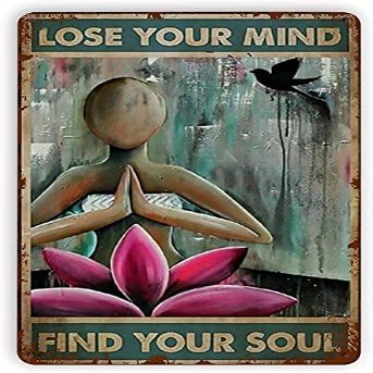 Bodyard Vintage Tin Metal Sign Lose Your Mind Find Your Soul Metal Retro Wall Art Decor Iron Painting for Home Kitchen Cafe Pub Sign Plaque 5.5x8 Inch