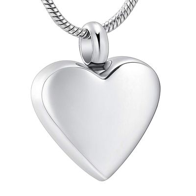 SHEIL Engravable Blank Stainless Steel Heart Cremation Urn Jewelry for Ashes for Human/Pet Keepsake Memorial Necklace/Fill Kits