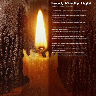100% Smooth Cotton Paper - John Henry Newman Poem Print - Lead Kindly Light - Candle - Art Photo Poster Gift - Size: 18 x 12 Inches