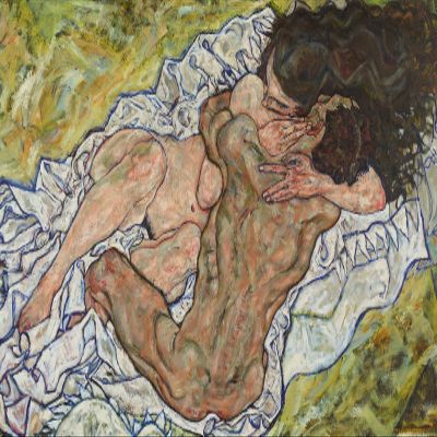 100% Smooth Cotton Paper - Egon Schiele - The Embrace Lovers II (1917) Photo Poster Painting Art Print - Size: 18 x 12 Inches