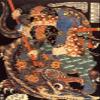 100% Smooth Cotton Paper - Utagawa Kuniyoshi - Miyamoto Mushashi Killing a Giant Shark Fish Yamazame Nue (1861) Photo Poster Art Print Painting - Size: 18 x 12 Inches view 1
