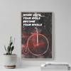 100% Smooth Cotton Paper - Cycling Motivational Poster 05"Work Untill. Photo Print Art Motivation Gift Victorian Penny Farthing Bicycle - Size: 18 x 12 Inches view 4