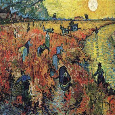 100% Smooth Cotton Paper - Vincent Van Gogh - The Red Vineyard (1888) - Painting Photo Poster Print Art Gift - Willem Dutch Post-Impressionist - Size: 18 x 12 Inches