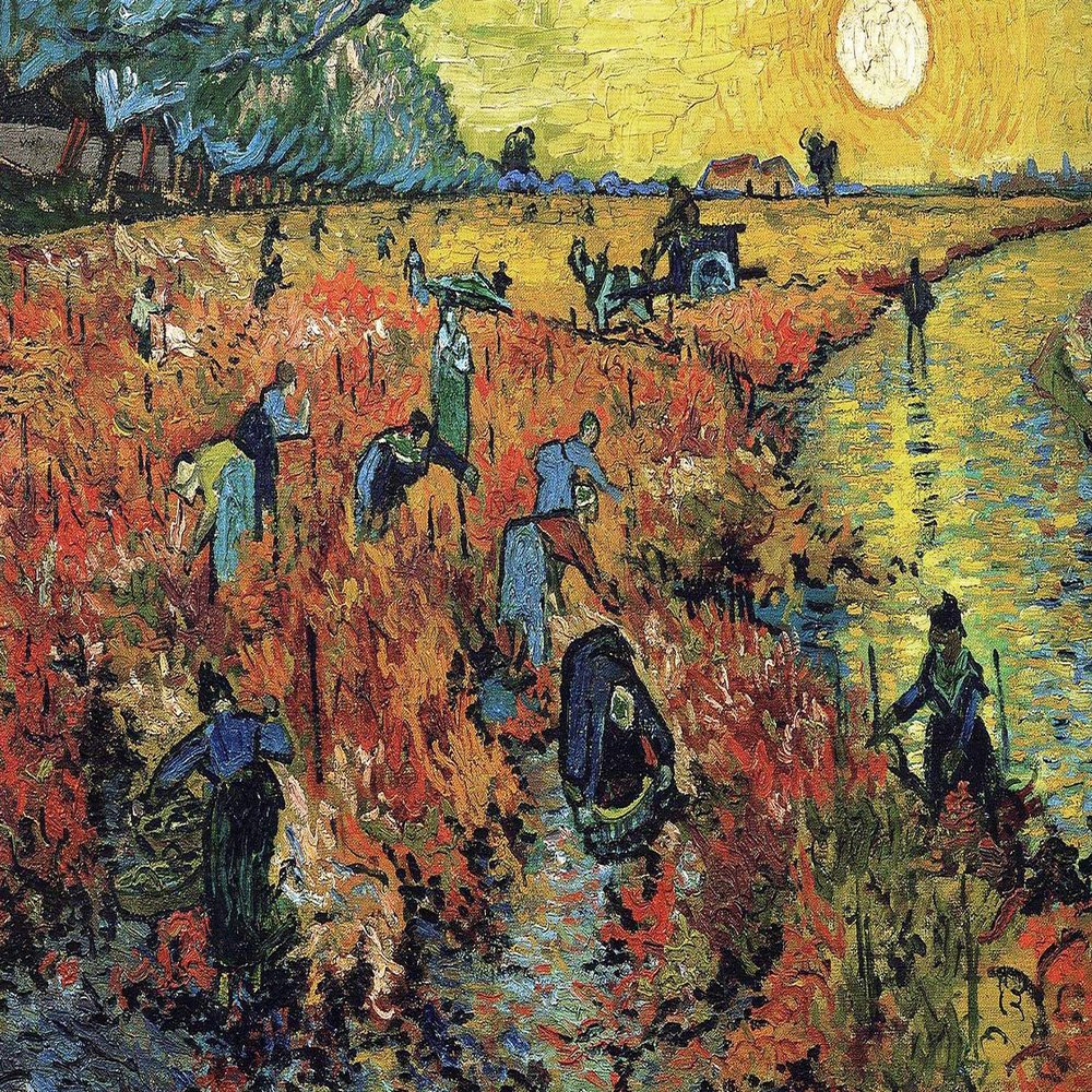 100% Smooth Cotton Paper - Vincent Van Gogh - The Red Vineyard (1888) - Painting Photo Poster Print Art Gift - Willem Dutch Post-Impressionist - Size: 18 x 12 Inches