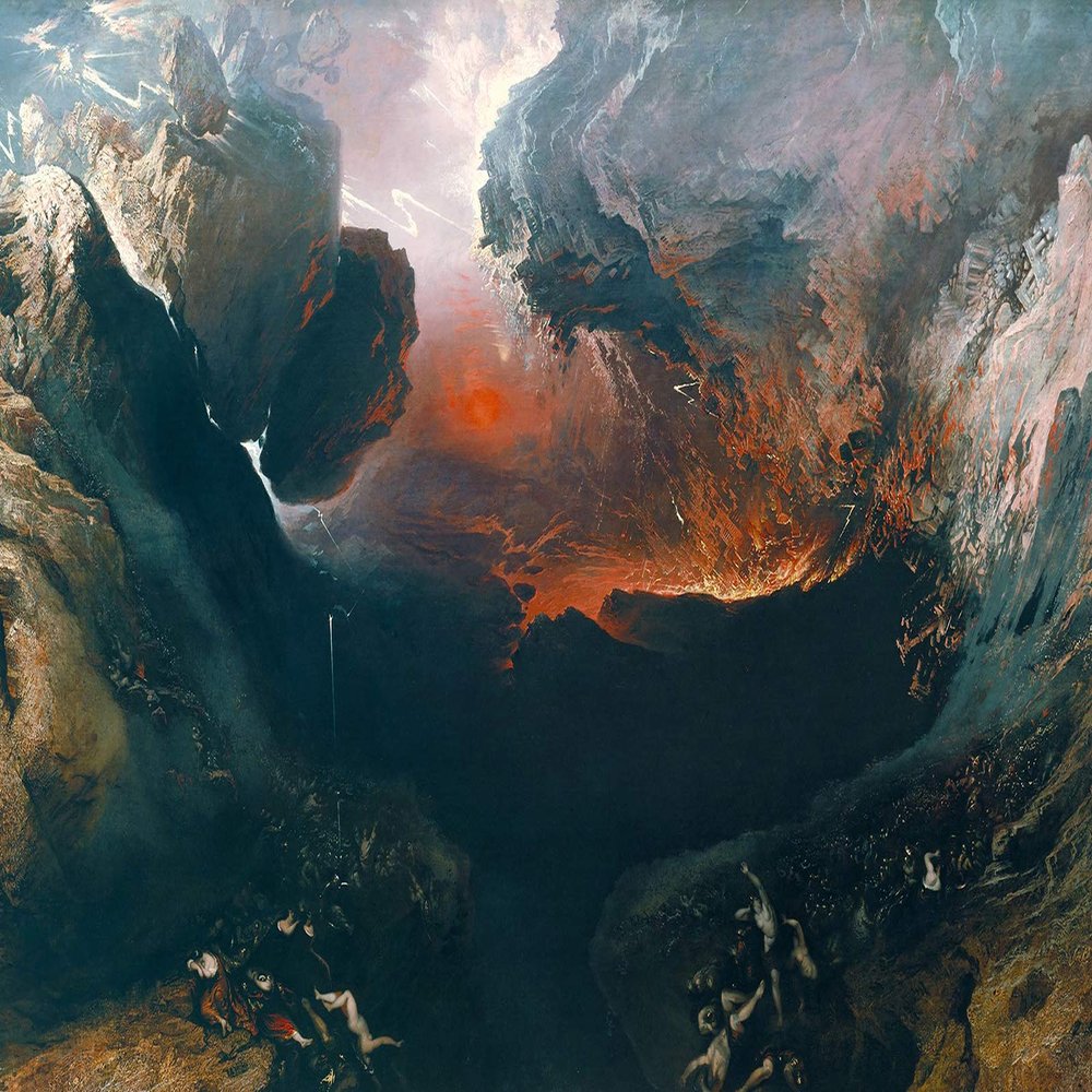 100% Smooth Cotton Paper - John Martin - The Great Day of his Wrath (1851) - Painting Photo Poster Print Art Gift Home Wall Decor - Hell Dante's Inferno - Size: 18 x 12 Inches