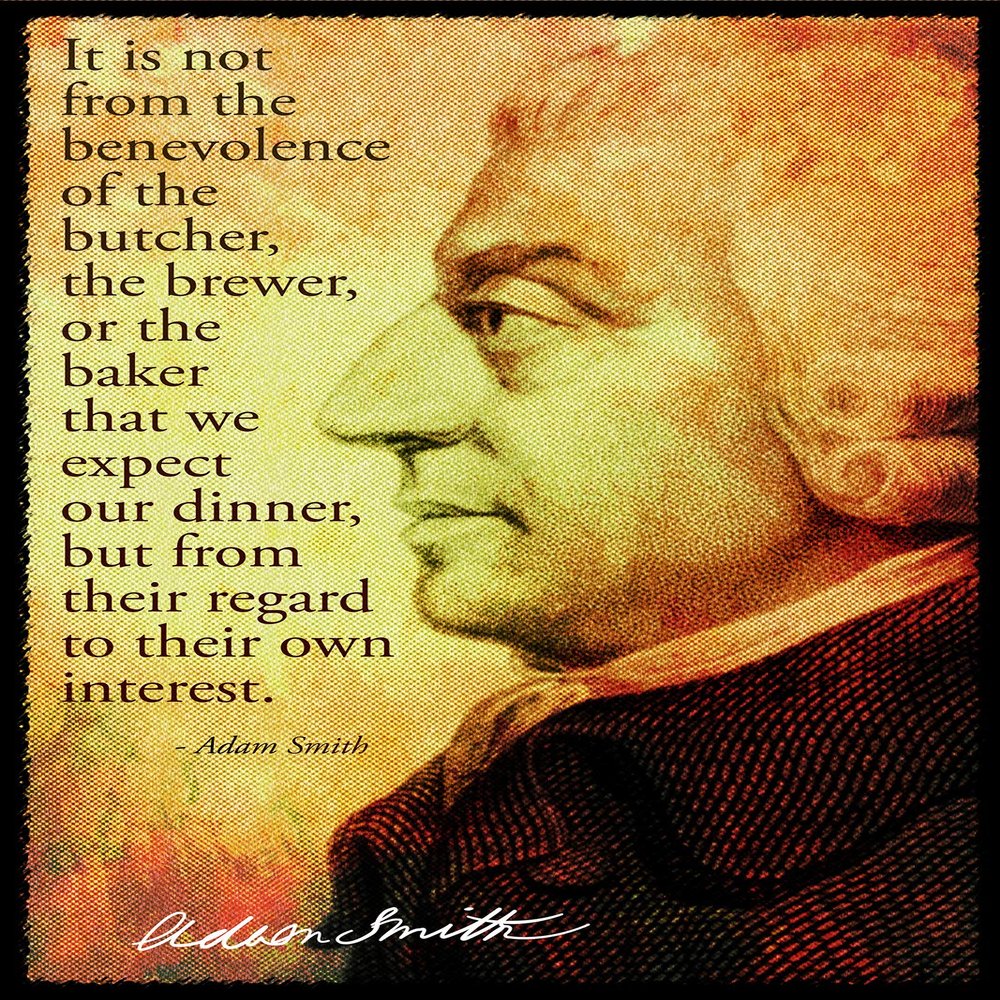 100% Smooth Cotton Paper - Adam Smith Art Print Photo Poster Gift Quote Economics - Size: 18 x 12 Inches