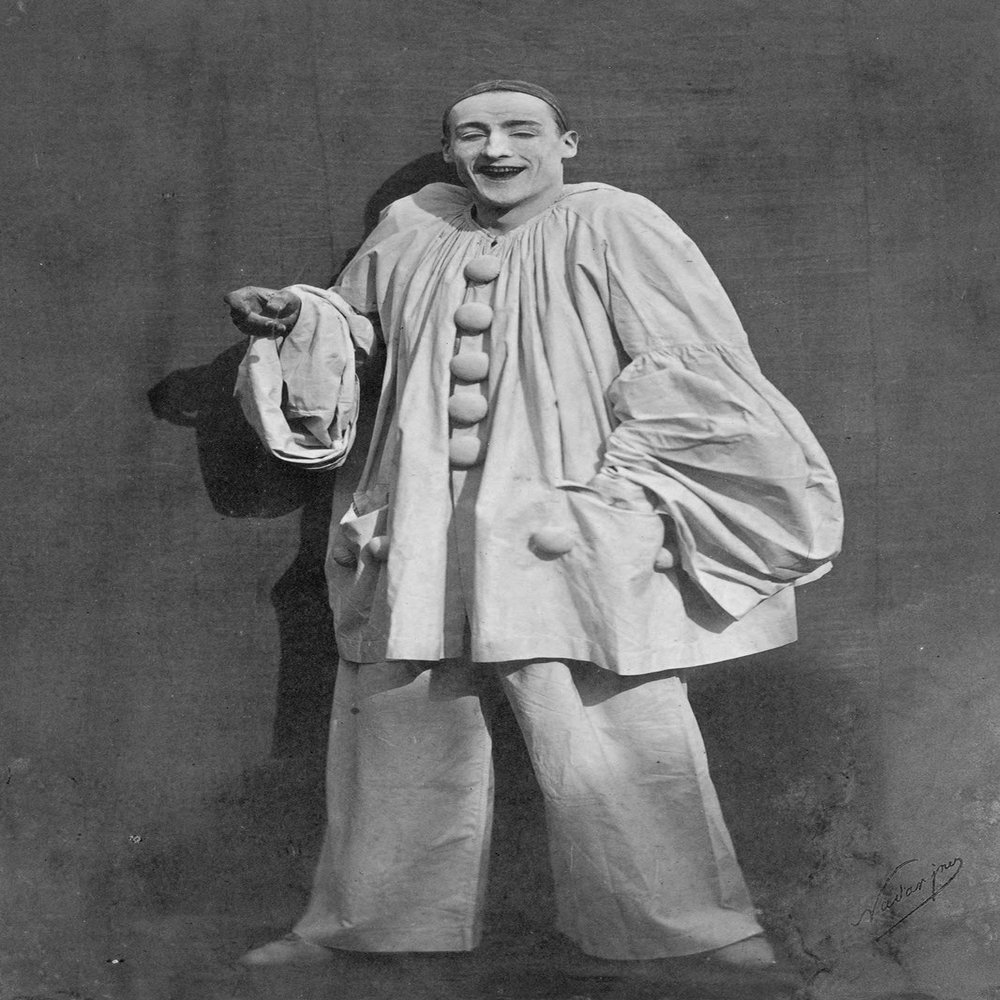 100% Smooth Cotton Paper - Pierrot Laughing - Famous Mime Jean Gaspard Baptiste Duburau Photo (1855) - Vintage Photograph, Photo, Poster, Print, Art Gift, Wall B&W - Size: 18 x 12 Inches