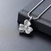 SHEIL Hold Clear Zircon Lucky Clover Stainless Steel Cremation Urn Necklace for Ashes for Women Men Keepsake Memorial Jewelry view 2