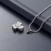 SHEIL Hold Clear Zircon Lucky Clover Stainless Steel Cremation Urn Necklace for Ashes for Women Men Keepsake Memorial Jewelry view 4