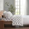 Cozy Sturdy 100% Cotton Weave Flannel Sheet Set | Plaid Check Artful Print in Soft Subtle Hues | Durable All Season Extra Deep Pocket Aesthetic Bedding | 4 Piece King Size Pretty Red & White Shade view 1