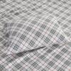 Cozy Sturdy 100% Cotton Weave Flannel Sheet Set | Plaid Check Artful Print in Soft Subtle Hues | Durable All Season Extra Deep Pocket Aesthetic Bedding | 4 Piece King Size Pretty Red & White Shade view 4