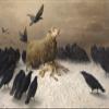 100% Smooth Cotton Paper - August Friedrich Albrecht Schenck - Anguish (1878) - Reproduction of a Beautiful Raven/Sheep Painting - Photo Poster Print Art Gift - Size: 18 x 12 Inches view 1