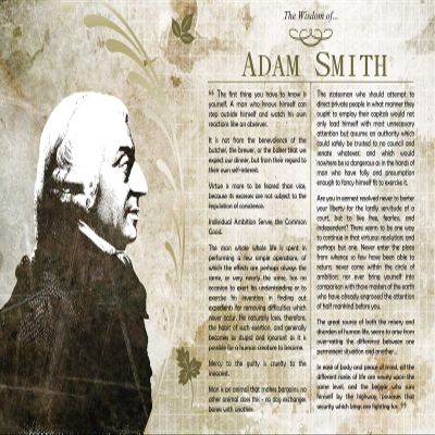 100% Smooth Cotton Paper - The Wisdom of Adam Smith Poster - Photo Art Print Gift Motivation Economics - Size: 18 x 12 Inches
