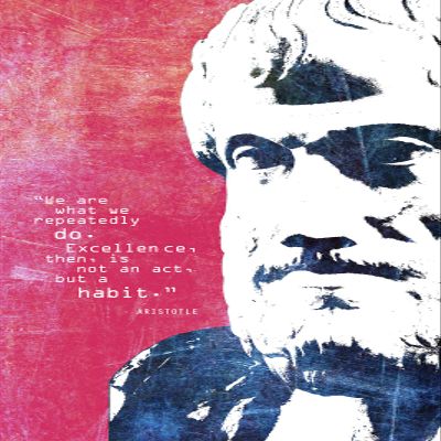 100% Smooth Cotton Paper - Aristotle Poster We are What re Repeatedly do. Photo Art Print - Size: 18 x 12 Inches