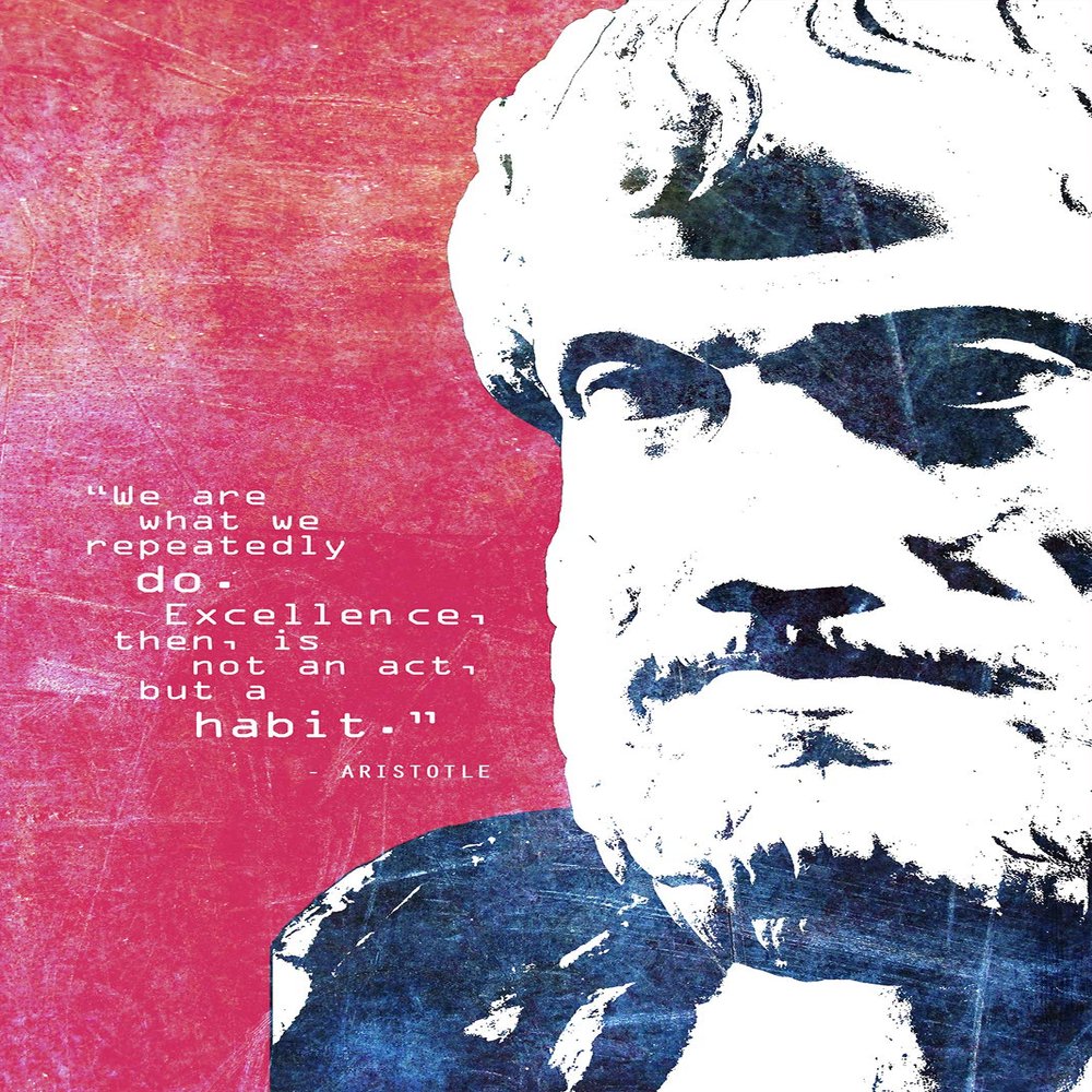 100% Smooth Cotton Paper - Aristotle Poster We are What re Repeatedly do. Photo Art Print - Size: 18 x 12 Inches