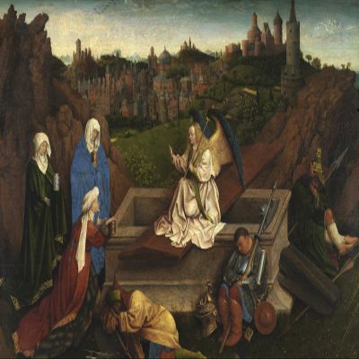 100% Smooth Cotton Paper - Jan Van Eyck - The Three Marys at The Tomb (1425) Photo Poster Painting Art Print - Size: 18 x 12 Inches