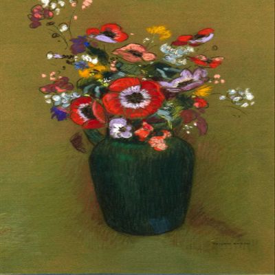 100% Smooth Cotton Paper - Odilon Redon - Vase of Flowers (1910) - Painting Photo Poster Print Art Gift - Size: 18 x 12 Inches