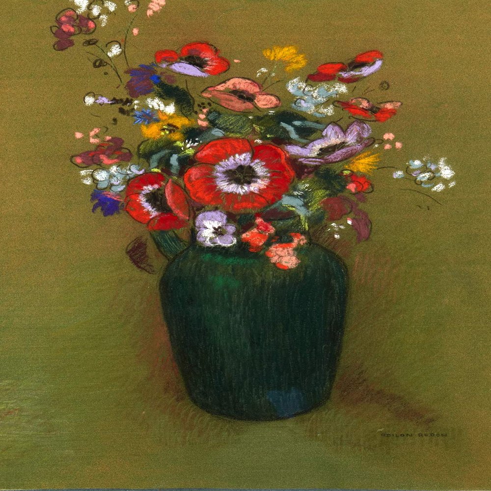 100% Smooth Cotton Paper - Odilon Redon - Vase of Flowers (1910) - Painting Photo Poster Print Art Gift - Size: 18 x 12 Inches