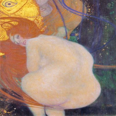100% Smooth Cotton Paper - Gustav Klimt - Goldfish (1901) - Painting Photo Poster Print Art Gift Wall Home Decor - Redhead Behind - Size: 18 x 12 Inches