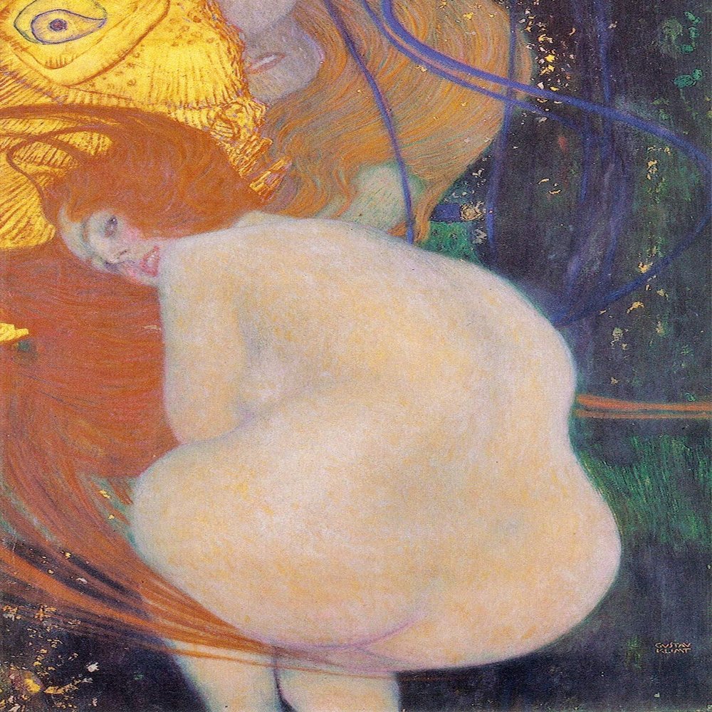 100% Smooth Cotton Paper - Gustav Klimt - Goldfish (1901) - Painting Photo Poster Print Art Gift Wall Home Decor - Redhead Behind - Size: 18 x 12 Inches