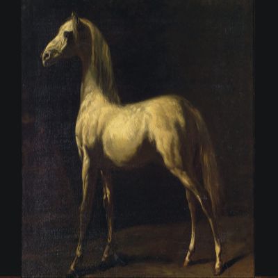 100% Smooth Cotton Paper - Theodore Gericault - Gray Horse (1824) Photo Poster Painting Art Print - Size: 18 x 12 Inches