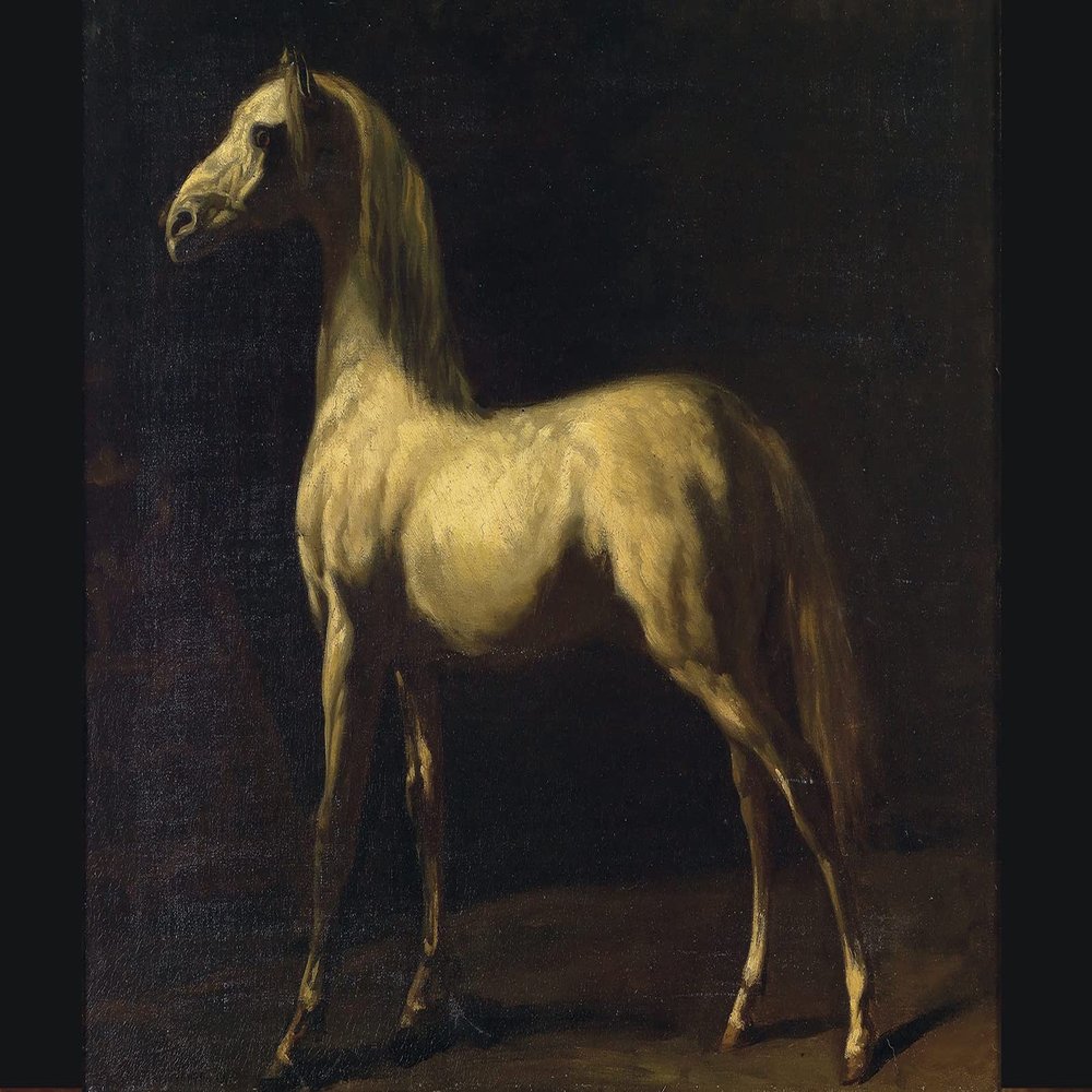 100% Smooth Cotton Paper - Theodore Gericault - Gray Horse (1824) Photo Poster Painting Art Print - Size: 18 x 12 Inches