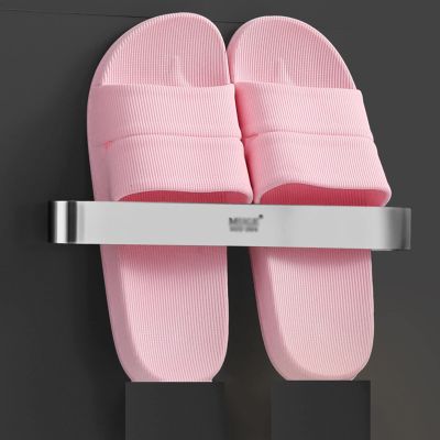 CTVR Wall-Mounted Shoes Rack, Multifunctional Shoes Storage Holder, Door Shoe Hangers, Slipper Stand, Bathroom Towel Organizer (Size : 60 * 5 * 2.5cm)