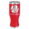 LaserGram 14oz Vacuum Insulated Pilsner Mug, Baseball Ball, Personalized Engraving Included (Red) view 1
