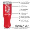 LaserGram 14oz Vacuum Insulated Pilsner Mug, Polar Bear, Personalized Engraving Included (Red) view 4