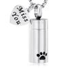 SHEIL Pet Cremation Jewelry Paw Print Cylinder Memorial Urn Locket Necklace for Dog/Pet's Ashes with Box/Chain/Funnel view 1