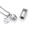 SHEIL Pet Cremation Jewelry Paw Print Cylinder Memorial Urn Locket Necklace for Dog/Pet's Ashes with Box/Chain/Funnel view 2