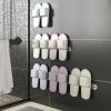 CTVR Stainless Steel Shoes Rack, Wall Mounted Towel Holder Storage Organizer, Bathroom Door Shoe Hangers, Hanging Shoe Stand, for Kitchen, Entryway (Size : 62 * 4 * 3.2cm) view 3