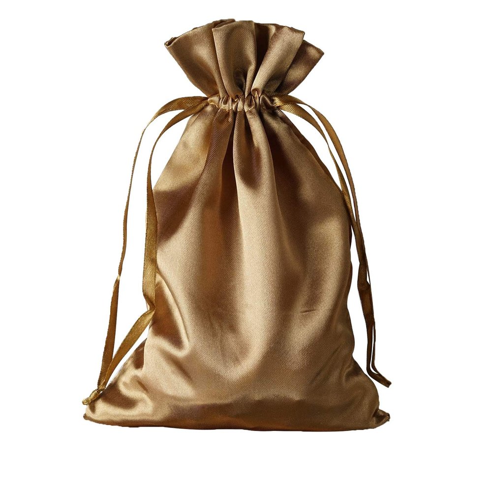 Balsa Circle 120 pcs 6x9-Inch Antique Gold Wedding Favor Satin Bags with Drawstring Pouches Candy Treats Bridal Shower Jewerly Package