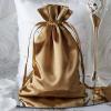 Balsa Circle 120 pcs 6x9-Inch Antique Gold Wedding Favor Satin Bags with Drawstring Pouches Candy Treats Bridal Shower Jewerly Package view 3