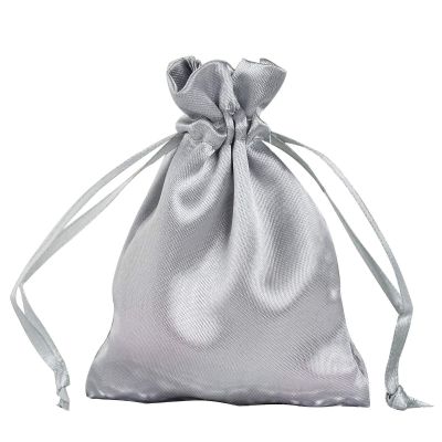 Balsa Circle 120 pcs 3x4-Inch Silver Wedding Favor Satin Bags with Drawstring Pouches Candy Treats Bridal Shower Jewerly Package