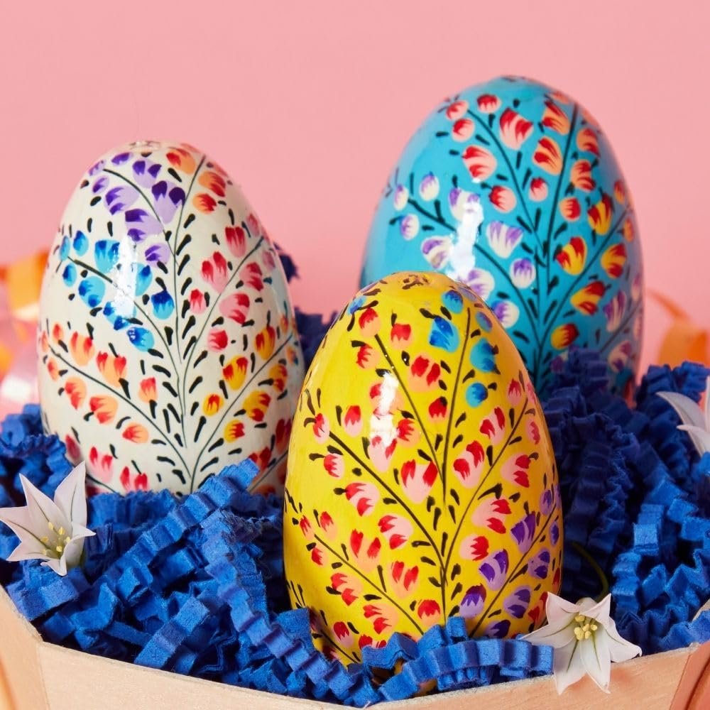 Dear Holidays Floral Vine Easter Eggs Set of 3